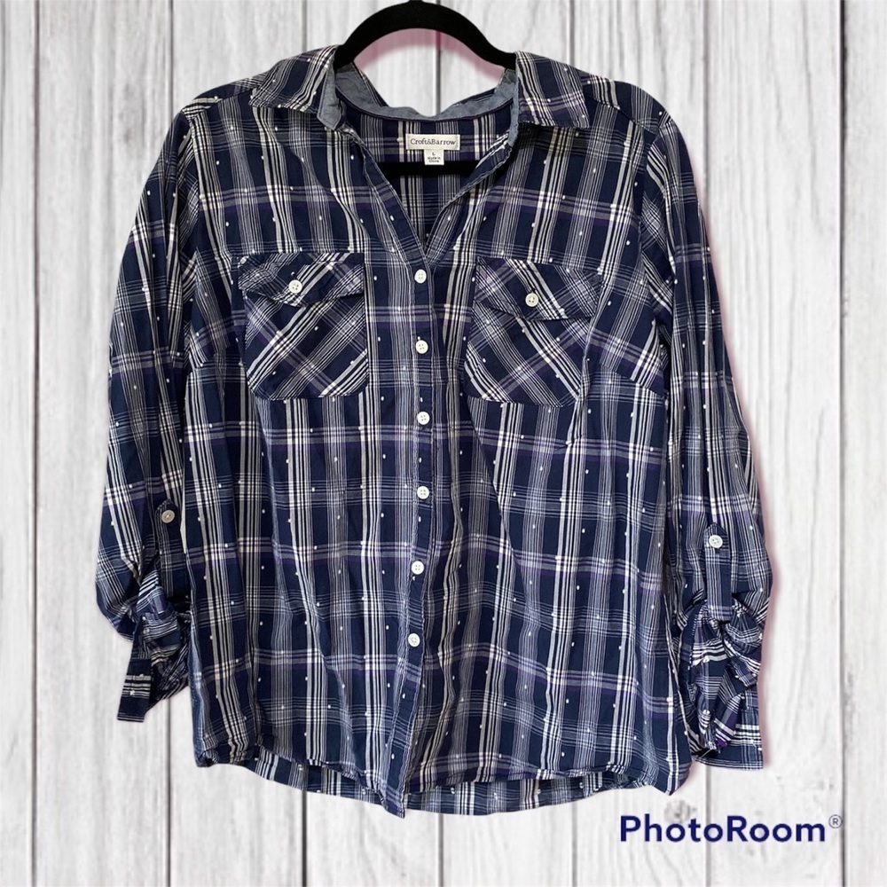 Croft&Barrow Button Up Plaid Shirt